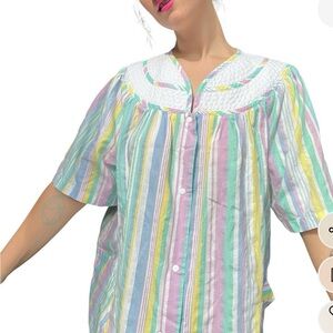 Vintage America Multicolor Striped Moomoo